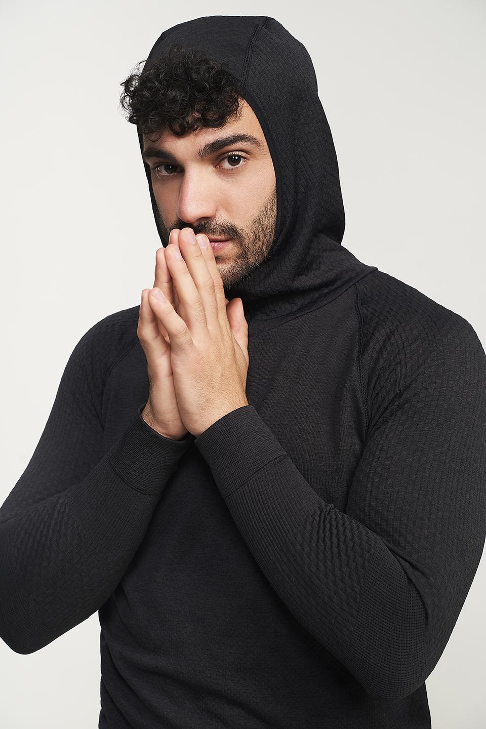 sport hg TITAN Sudadera técnica con capucha masculina negro asfalto Precios de Black Friday