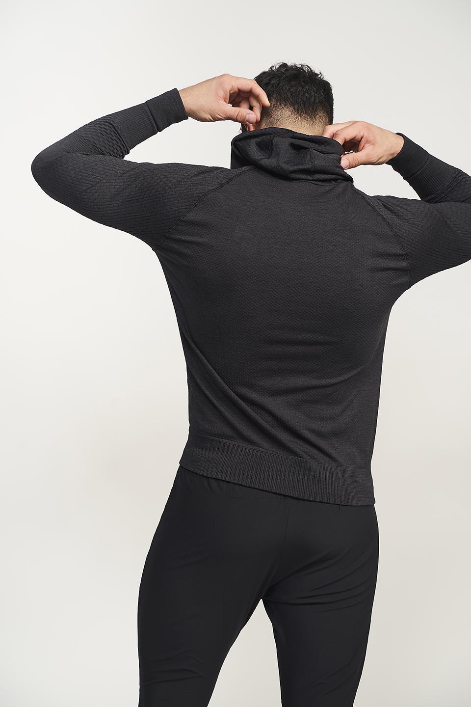 sport hg TITAN Sudadera técnica con capucha masculina negro asfalto Precios de Black Friday