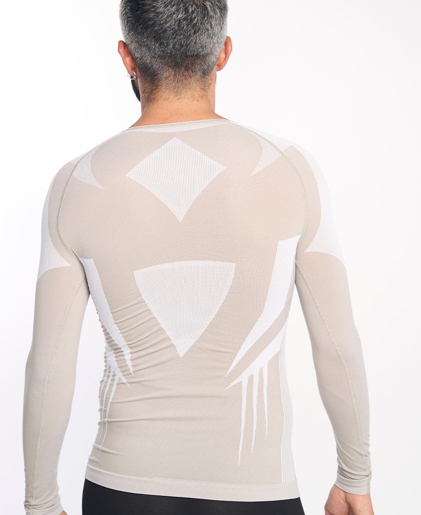 sport hg RAVEN Camiseta de manga larga con fibra de carbono blanco y camel Ofertas especiales