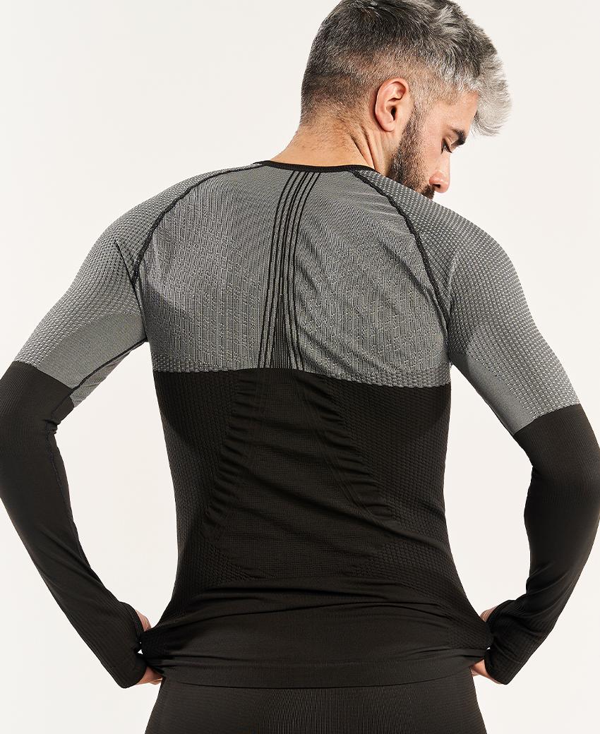 sport hg ANDOYA Camiseta de manga larga con fibra de carbono negro y gris Rebajas de fin de temporada