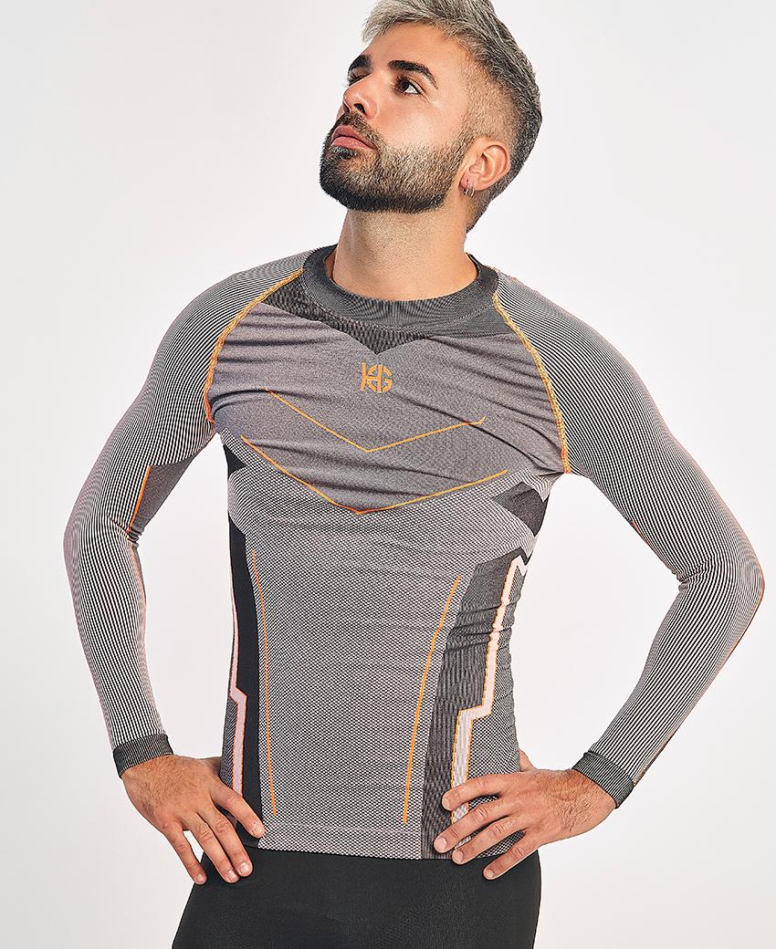 sport hg VERGES Camiseta de manga larga con fibra de carbono naranja fluor Precio ultrabajo