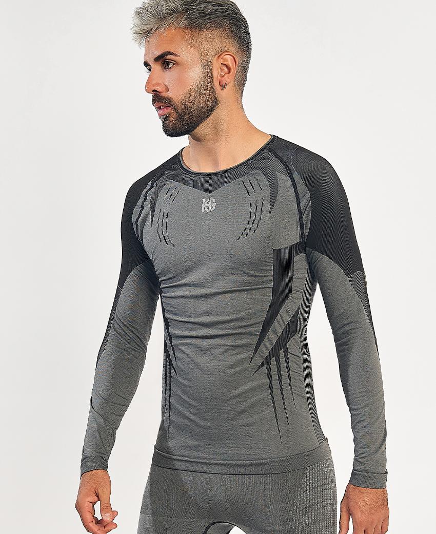 sport hg RAVEN Camiseta de manga larga con fibra de carbono negro y gris En línea