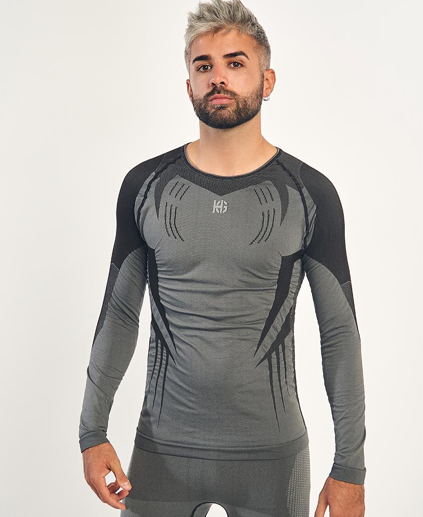 sport hg RAVEN Camiseta de manga larga con fibra de carbono negro y gris En línea