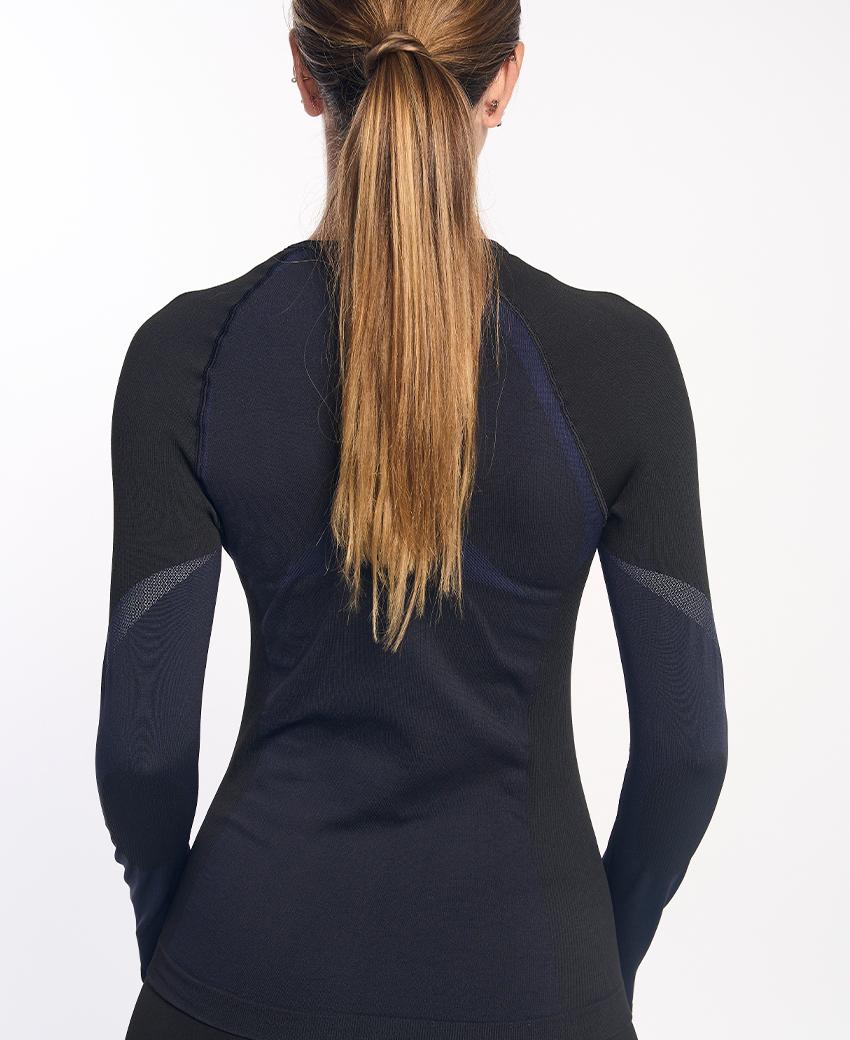 sport hg NORTH Camiseta de manga larga de doble capa negra y marino Tienda