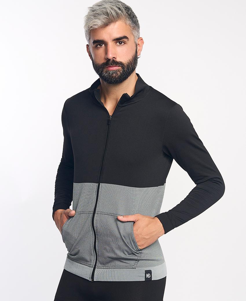 sport hg KOMI Chaqueta técnica negra y gris Liquidación