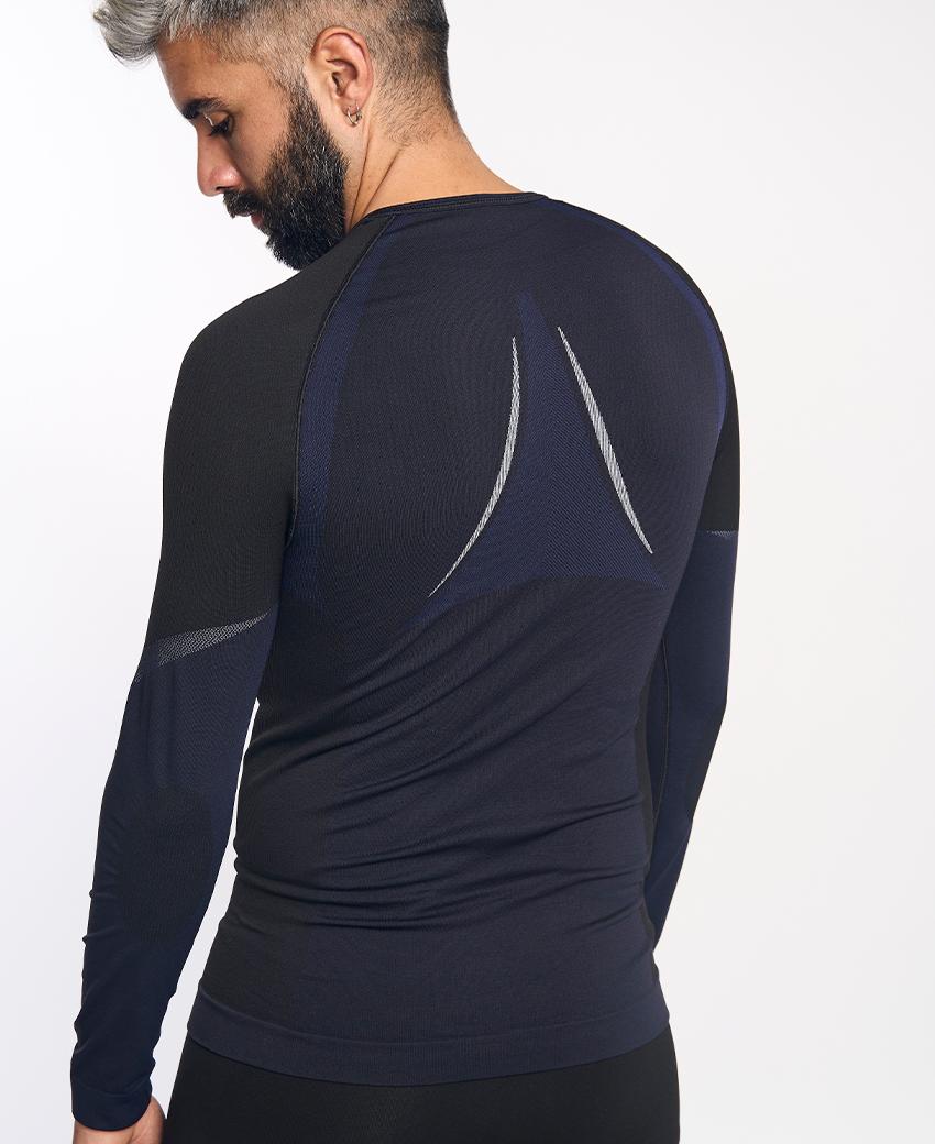 sport hg NORTH Camiseta de manga larga de doble capa negra y marino Rebajas online