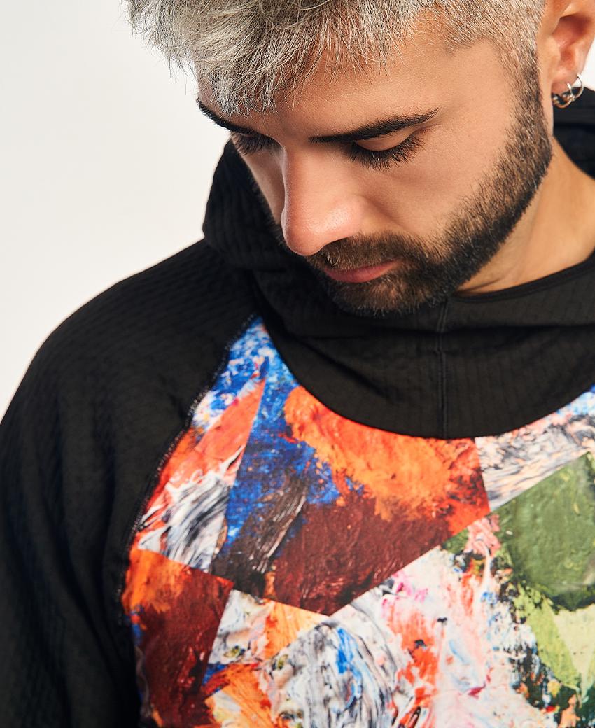 sport hg KONG Sudadera técnica estampada con capucha Tienda de fábrica
