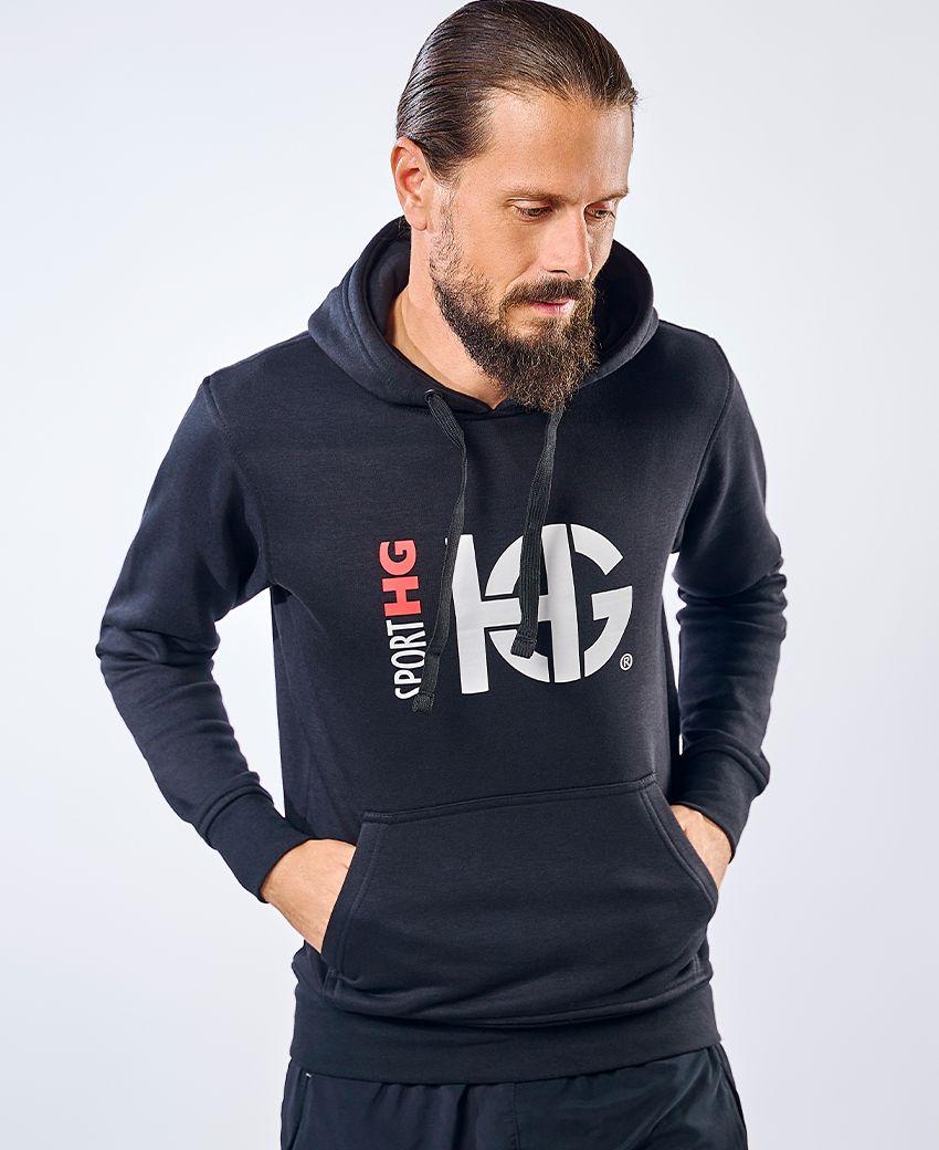 sport hg CLASS Sudadera de algodón negra Devoluciones gratuitas