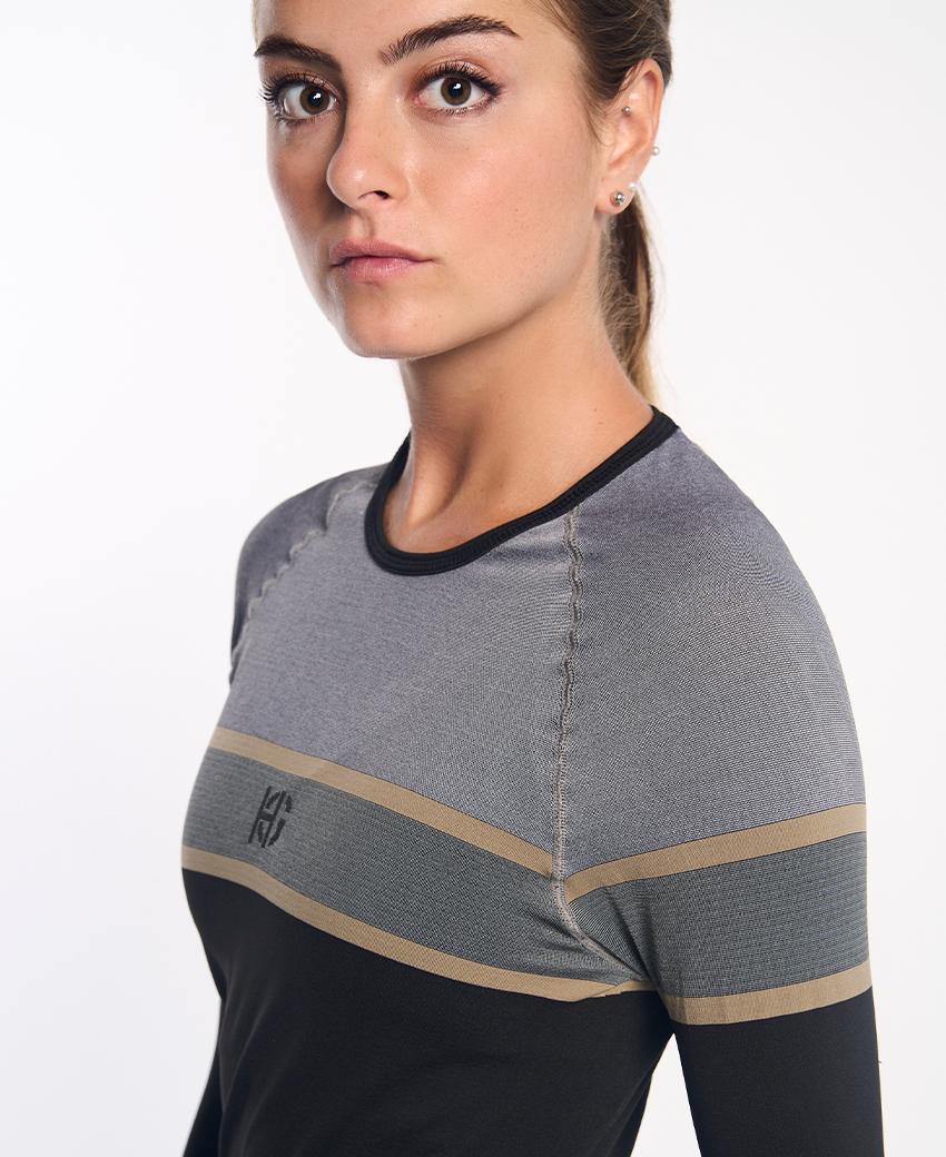 sport hg DACTYL Camiseta de manga larga negro y gris En oferta