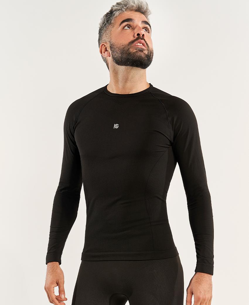 sport hg BASIS Camiseta de manga larga negro Rebajas de fábrica