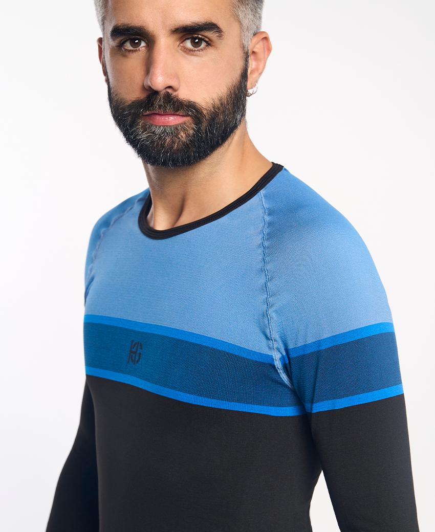 sport hg DACTYL Camiseta de manga larga negro y azul Ventas relámpago