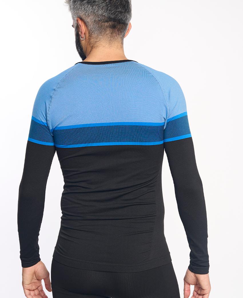 sport hg DACTYL Camiseta de manga larga negro y azul Ventas relámpago