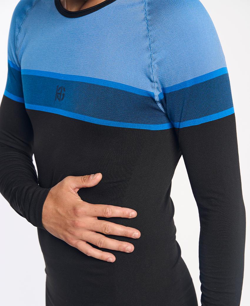 sport hg DACTYL Camiseta de manga larga negro y azul Ventas relámpago