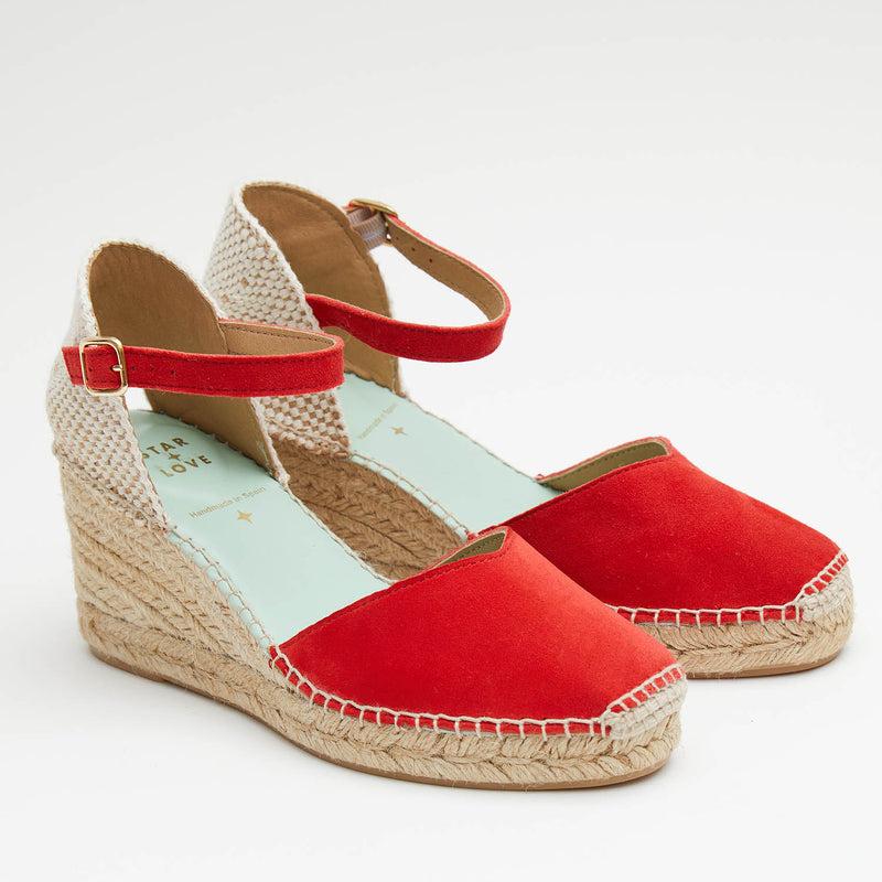 star love alpargata cuña mujer ATRIA ROJO Hebilla Precios de Black Friday