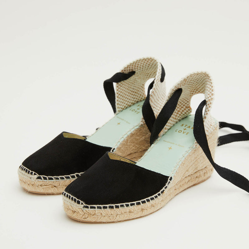 star love alpargata cuña mujer COLUMBA NEGRO cintas COMPRAR AHORA