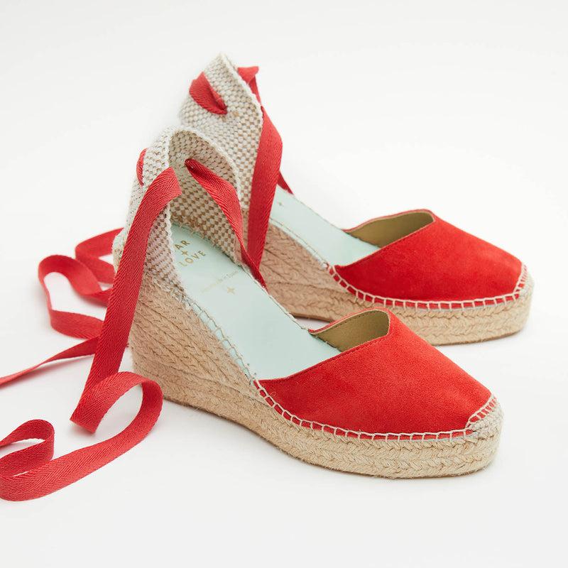 star love alpargata mujer cuña BETA ROJO cinta Descuento