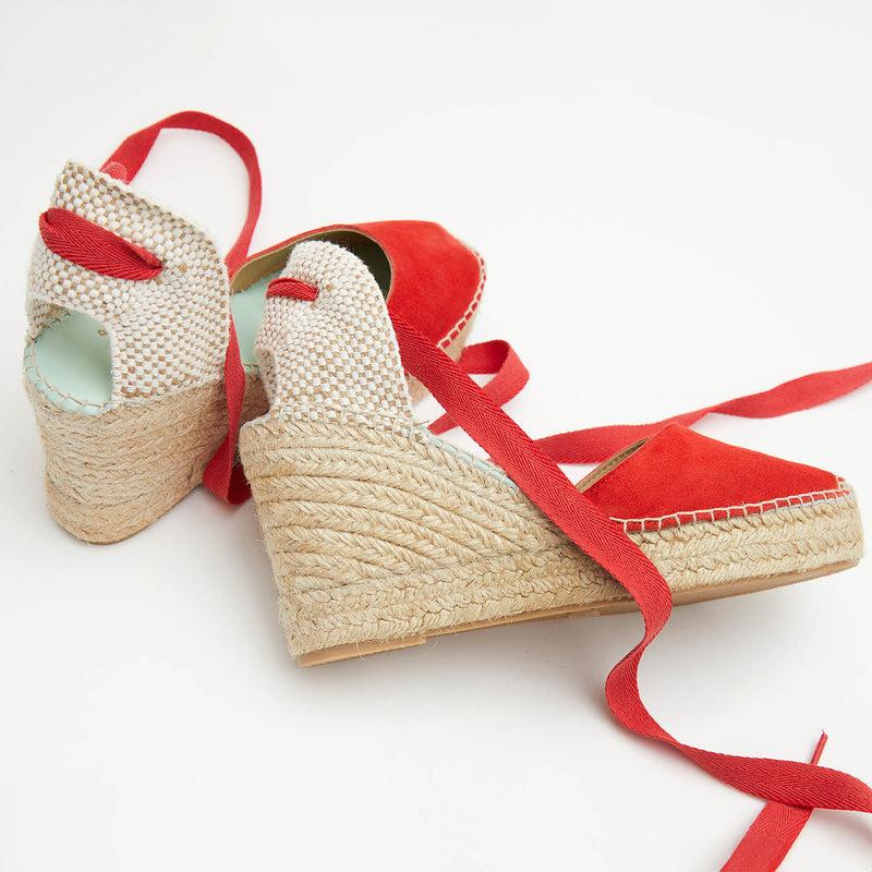 star love alpargata mujer cuña BETA ROJO cinta Descuento
