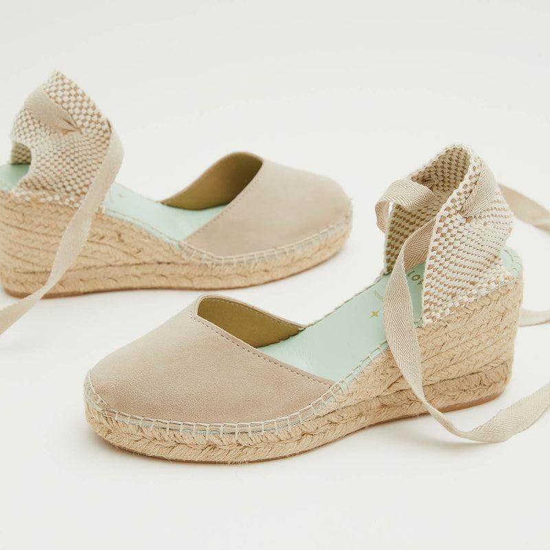 star love Alpargata mujer cuña COLUMBA PIEDRA cintas Outlet online