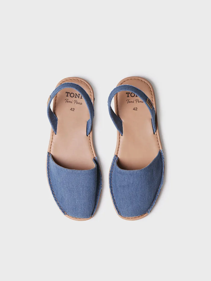 toni pons GRAU-TX - Abarca de hombre en denim con planta de piel | GRAU-TX Promoción por tiempo limitado