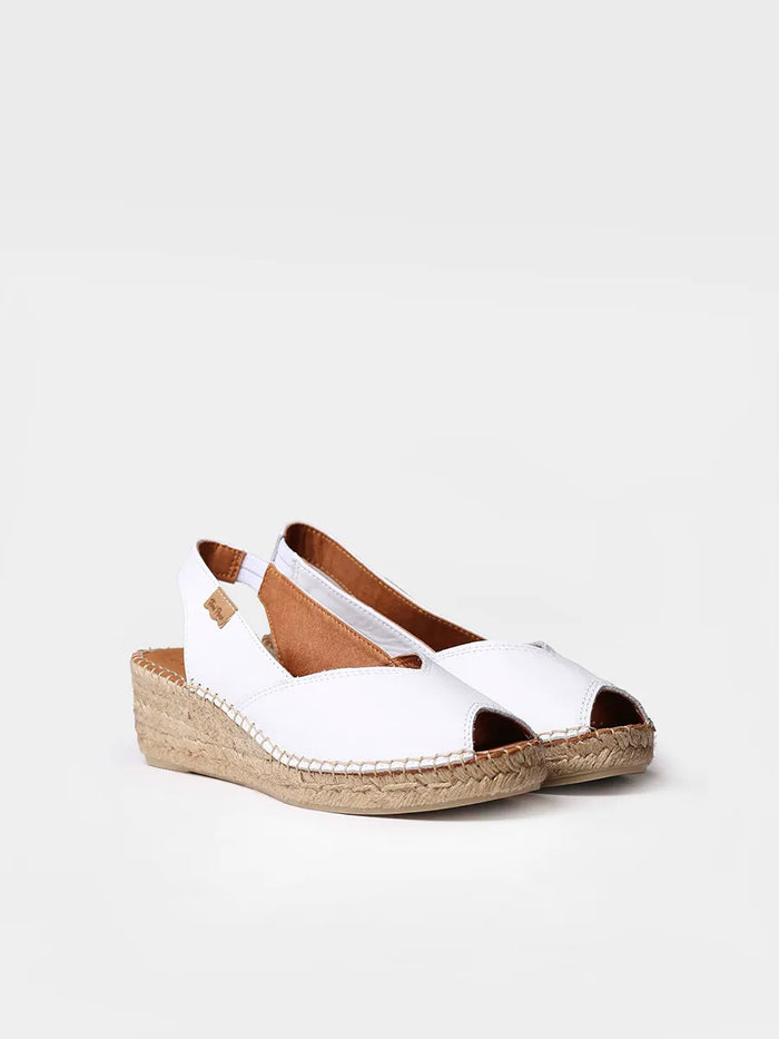 toni pons BERNIA-P - Alpargata peep toe de mujer con cuña en piel | BERNIA-P Precios de Black Friday