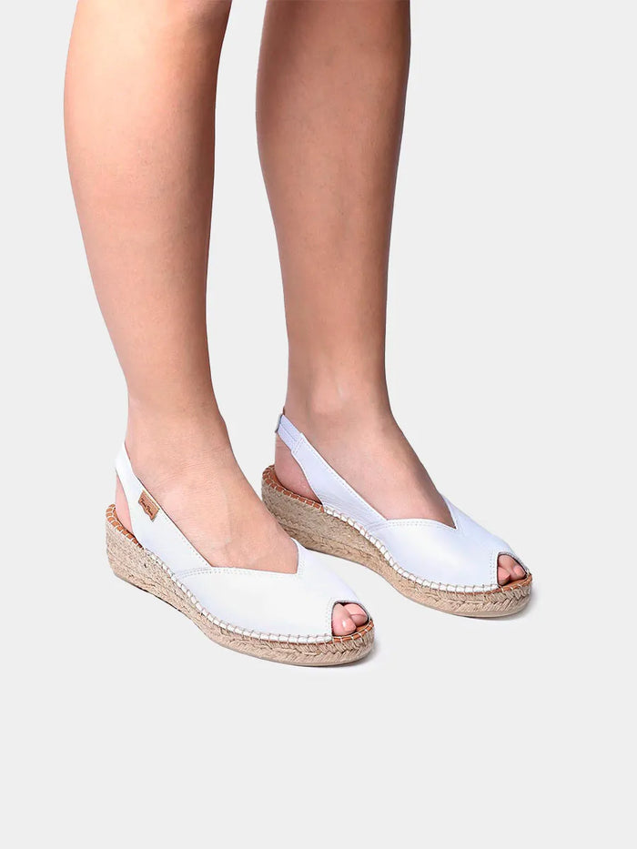 toni pons BERNIA-P - Alpargata peep toe de mujer con cuña en piel | BERNIA-P Precios de Black Friday