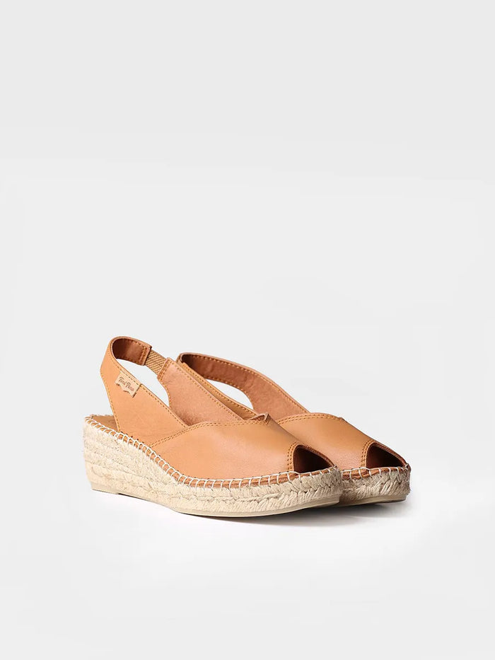 toni pons BERNIA-P - Alpargata peep toe de mujer con cuña en piel | BERNIA-P En oferta