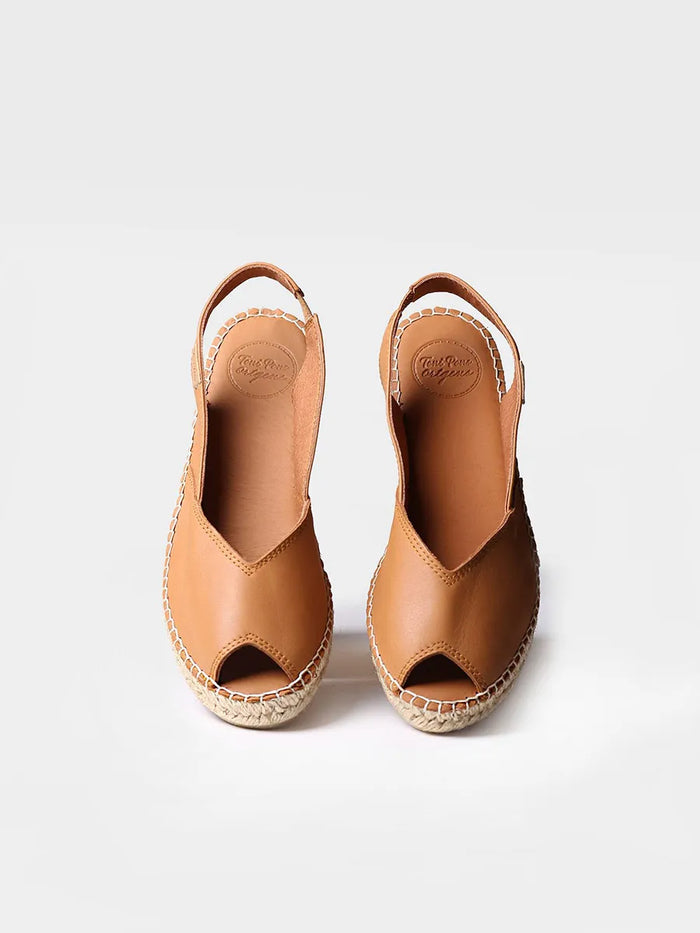 toni pons BERNIA-P - Alpargata peep toe de mujer con cuña en piel | BERNIA-P En oferta