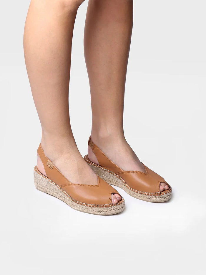 toni pons BERNIA-P - Alpargata peep toe de mujer con cuña en piel | BERNIA-P En oferta