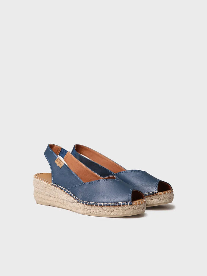 toni pons BERNIA-P - Alpargata peep toe de mujer con cuña en piel | BERNIA-P Libre de impuestos