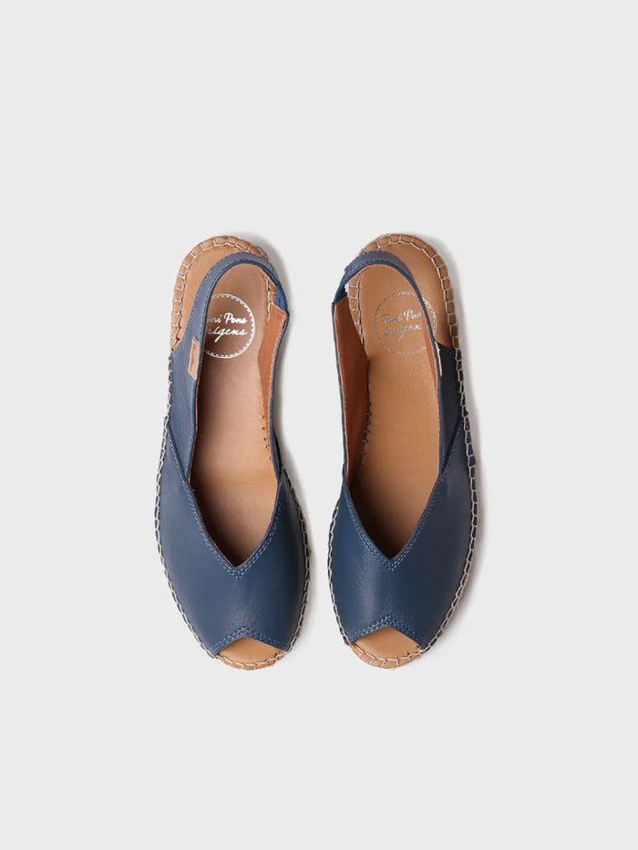 toni pons BERNIA-P - Alpargata peep toe de mujer con cuña en piel | BERNIA-P Libre de impuestos