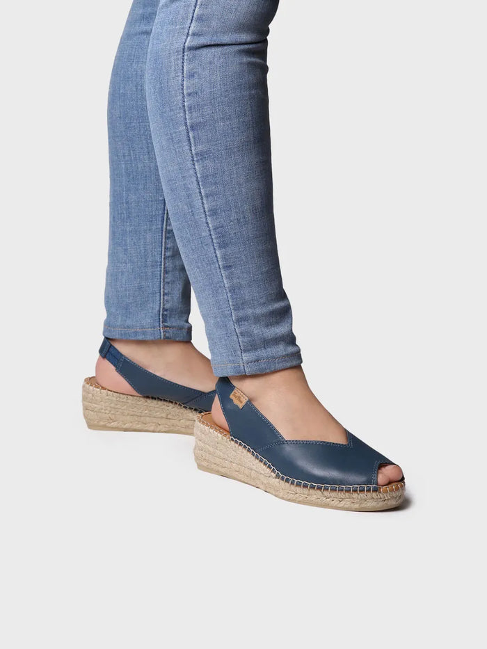 toni pons BERNIA-P - Alpargata peep toe de mujer con cuña en piel | BERNIA-P Libre de impuestos