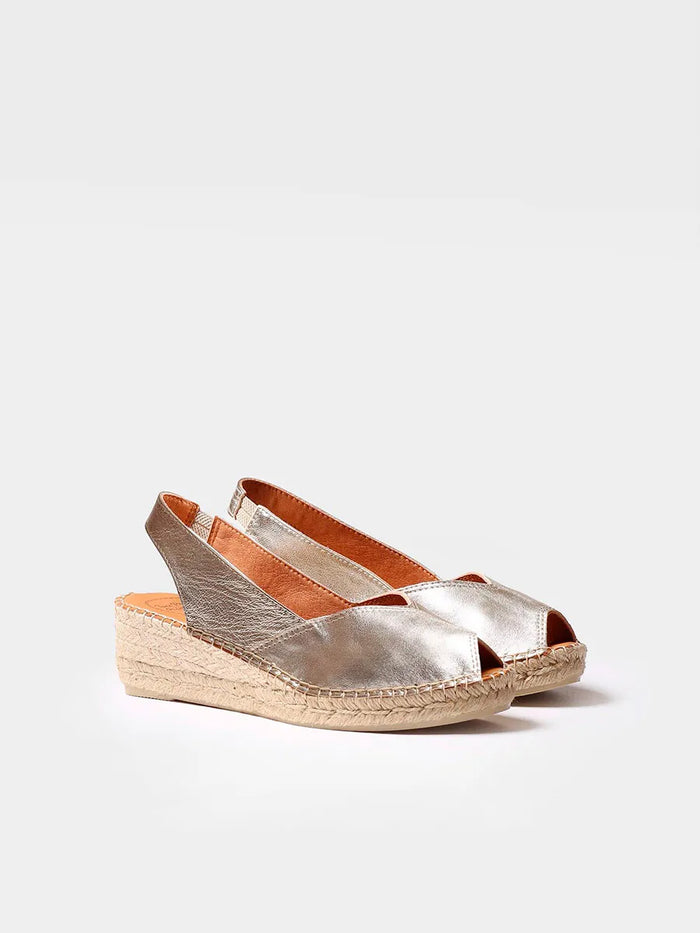 toni pons BERNIA-P - Alpargata peep toe de mujer con cuña en piel | BERNIA-P Descuentos del mes