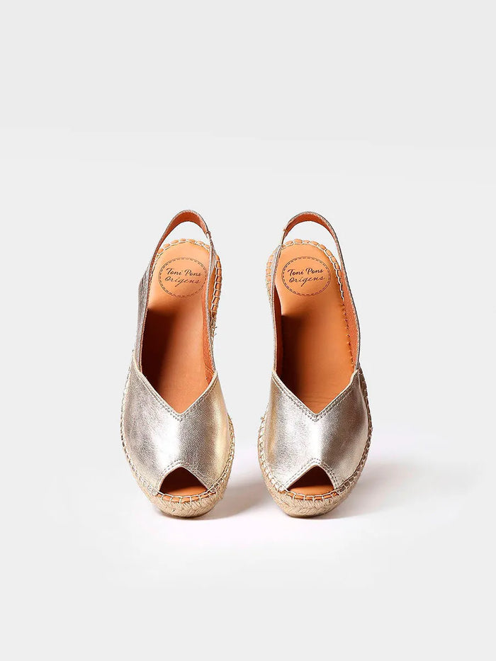 toni pons BERNIA-P - Alpargata peep toe de mujer con cuña en piel | BERNIA-P Descuentos del mes