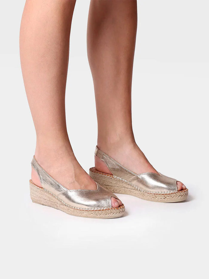toni pons BERNIA-P - Alpargata peep toe de mujer con cuña en piel | BERNIA-P Descuentos del mes