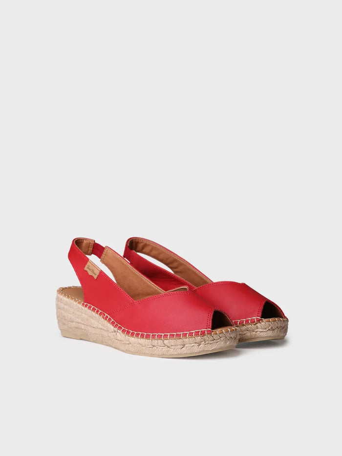 toni pons BERNIA-P - Alpargata peep toe de mujer con cuña en piel | BERNIA-P Oferta exclusiva