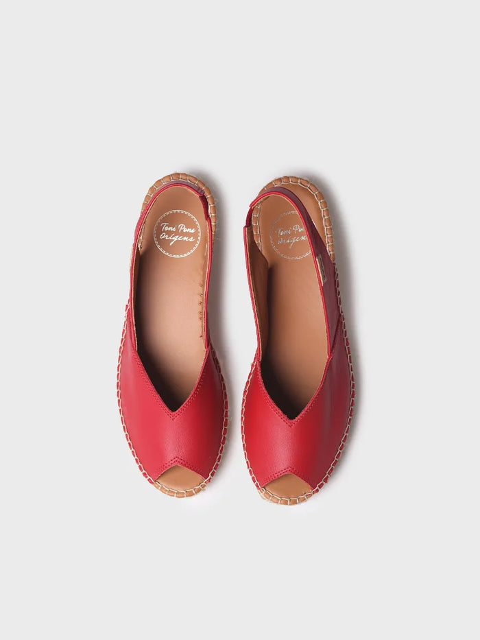 toni pons BERNIA-P - Alpargata peep toe de mujer con cuña en piel | BERNIA-P Oferta exclusiva