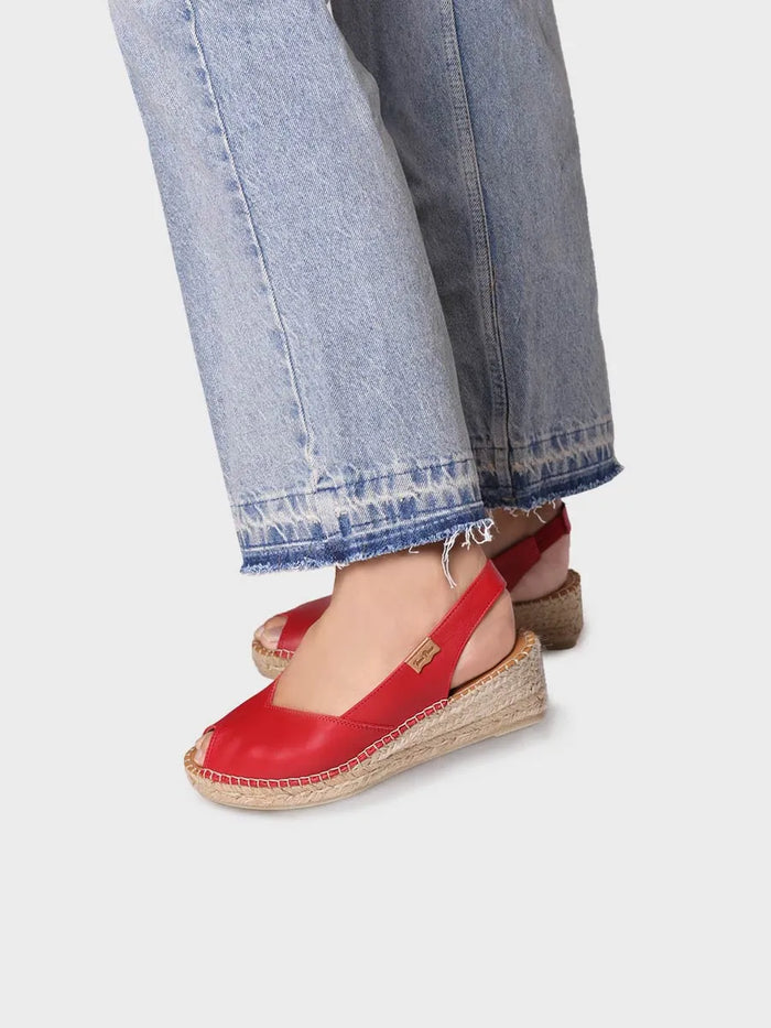 toni pons BERNIA-P - Alpargata peep toe de mujer con cuña en piel | BERNIA-P Oferta exclusiva
