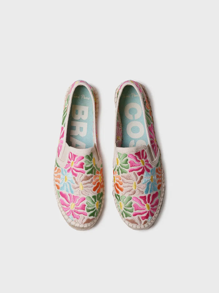 toni pons POLA - Alpargata cerrada de algodón bordada multicolor | POLA Última moda