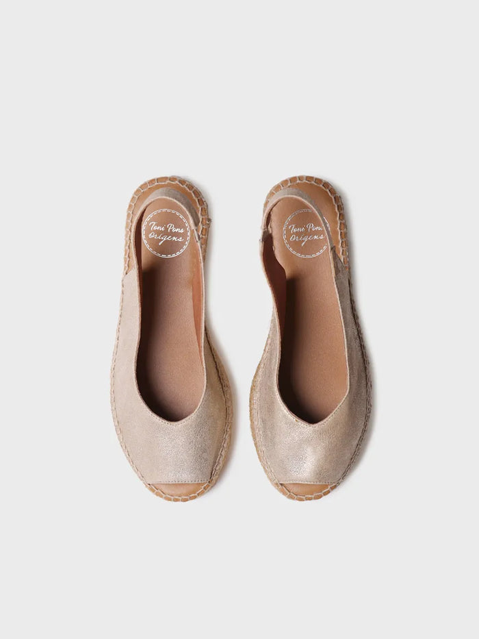 toni pons ERICA-AS - Alpargata peep toe de mujer en piel brillante | ERICA-AS Ofertas de temporada
