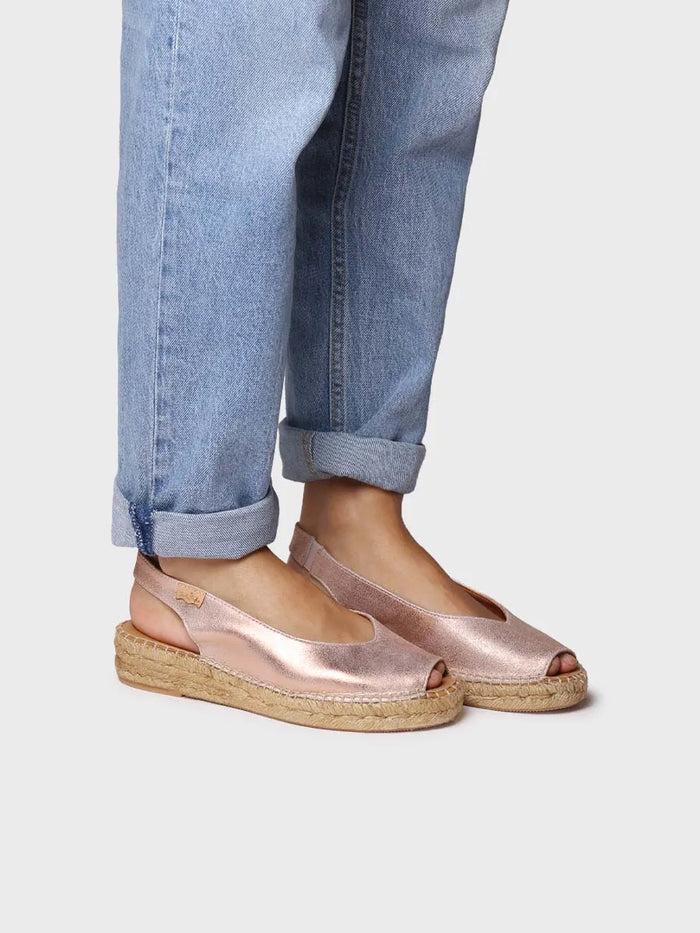 toni pons ERICA-AS - Alpargata peep toe de mujer en piel brillante | ERICA-AS Ofertas especiales