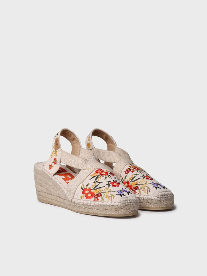 toni pons MONTJOI - Alpargata de cuña de mujer con bordados multicolor | MONTJOI Descuento