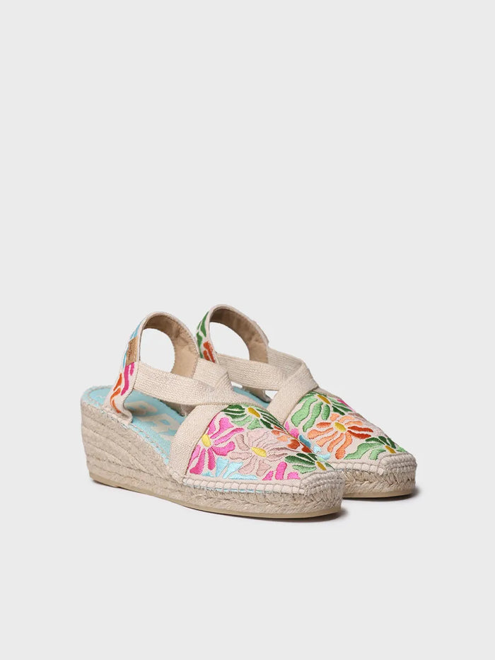 toni pons MONTJOI - Alpargata de cuña de mujer con bordados multicolor | MONTJOI Tienda