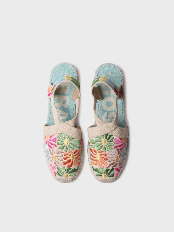 toni pons MONTJOI - Alpargata de cuña de mujer con bordados multicolor | MONTJOI Tienda