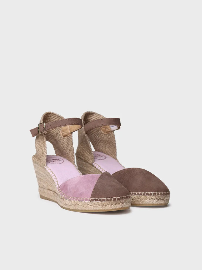 toni pons BERAL - Alpargata de mujer en ante bicolor con cuña | BERAL Oferta especial de fábrica