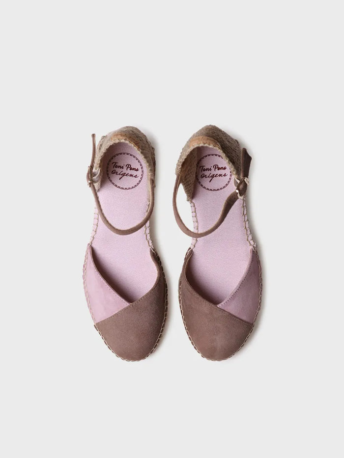 toni pons BERAL - Alpargata de mujer en ante bicolor con cuña | BERAL Oferta especial de fábrica
