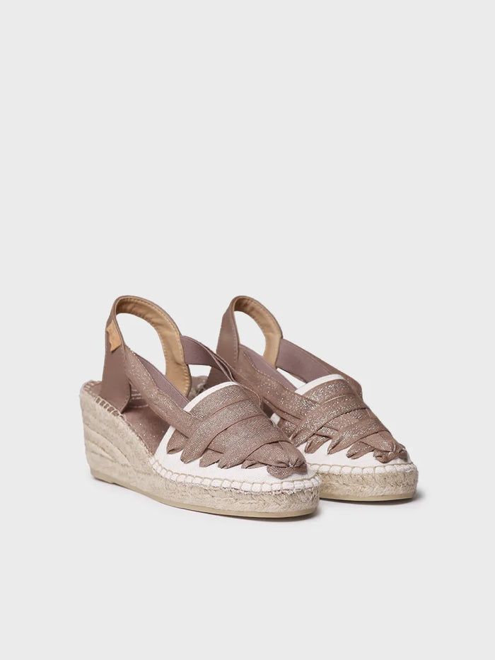 toni pons TRACY-CZ - Alpargata de mujer en algodón crudo con cuña y cintas | TRACY-CZ Ofertas