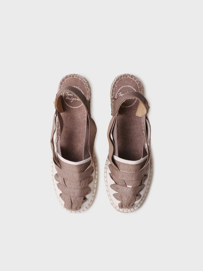 toni pons TRACY-CZ - Alpargata de mujer en algodón crudo con cuña y cintas | TRACY-CZ Ofertas