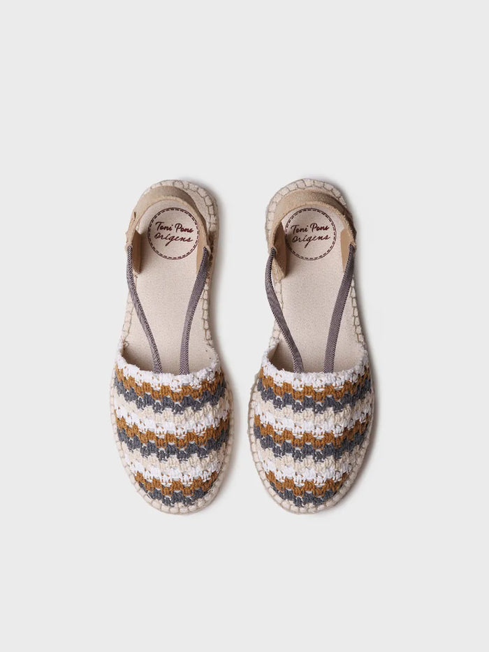 toni pons EMILIA - Alpargata plana de mujer en crochet multicolor | EMILIA Gran oferta