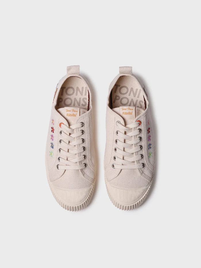 toni pons GILDA-EA - Zapatilla deportiva baja de mujer en algodón reciclado y bordados | GILDA-EA Oferta especial
