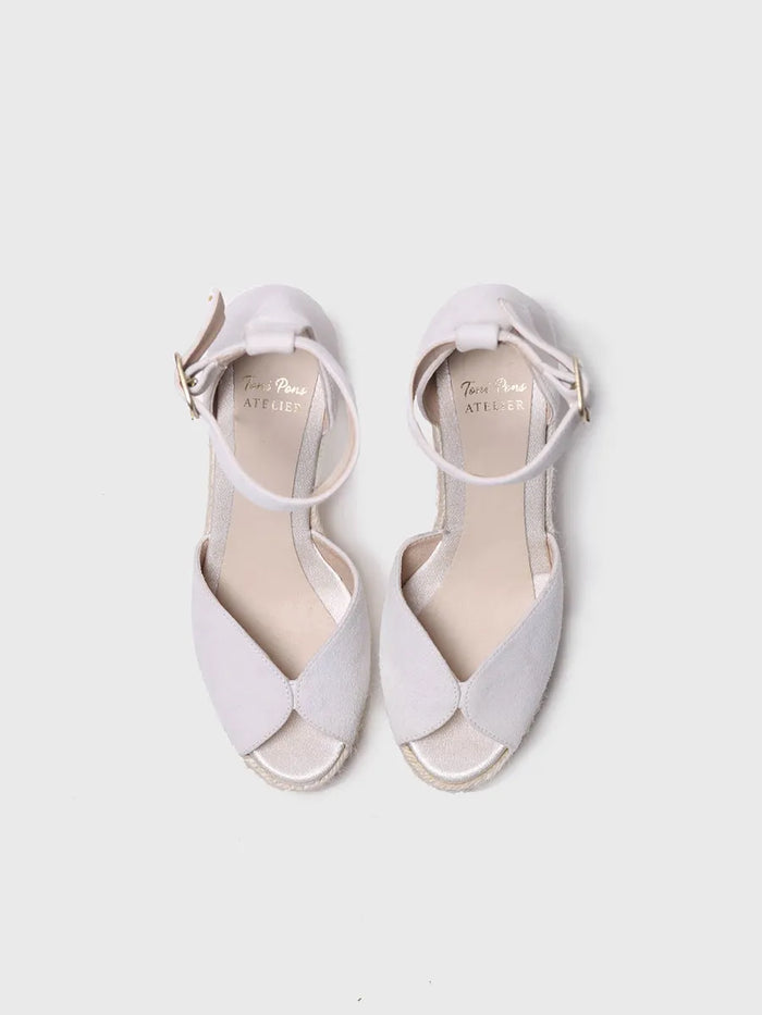 toni pons PATRICIA - Alpargata blanca de novia con cuña | PATRICIA Precio de fábrica